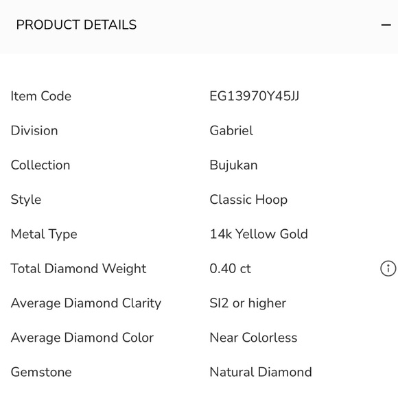 Gabriel & Co. 14K Yellow Gold 40mm Bujukan Diamond Classic Hoop Earrings - Picture 7 of 8